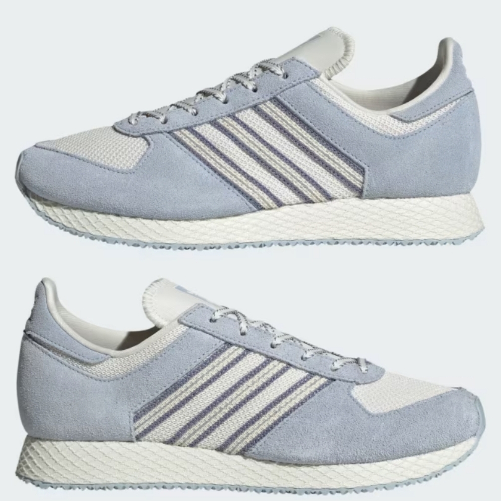 Adidas Atlanta W Retro Running Shoes in Off-White/Wonder Blue/Silver Violet sz 8